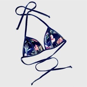 Victoria’s Secret PINK Blue Velvet Bikini Top sz L